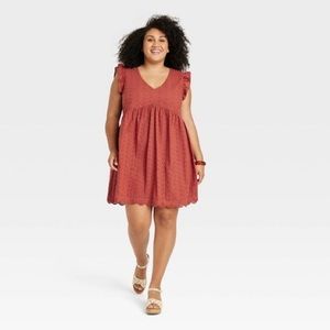 Knox Rose Ruffle Short sleeve eyelet a-line dress